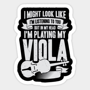 Viola Player Music Instrument Violist Gift Sticker